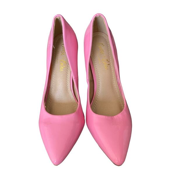 Chase + Chloe Los Angeles Barbie Pink Point Toe Faux Patent Leather Heel size 7 - Picture 2 of 10
